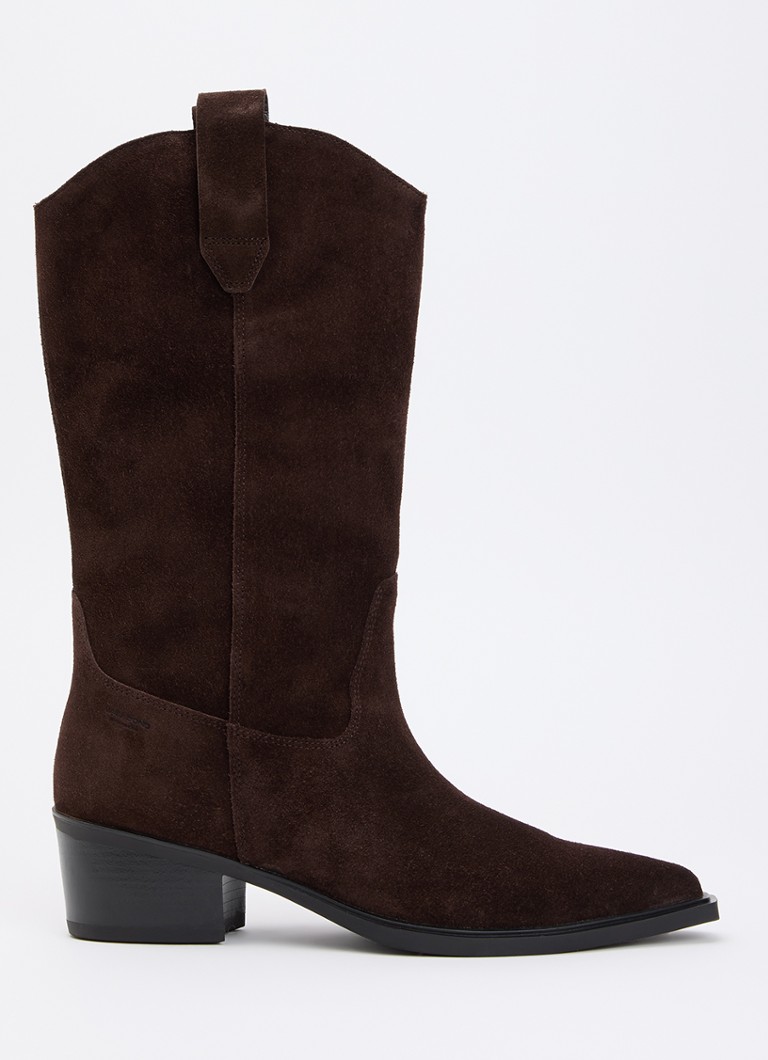 Vagabond Shoemakers Dames Kelsey cowboylaars van suède in de kleur Donkerbruin, maat: 41