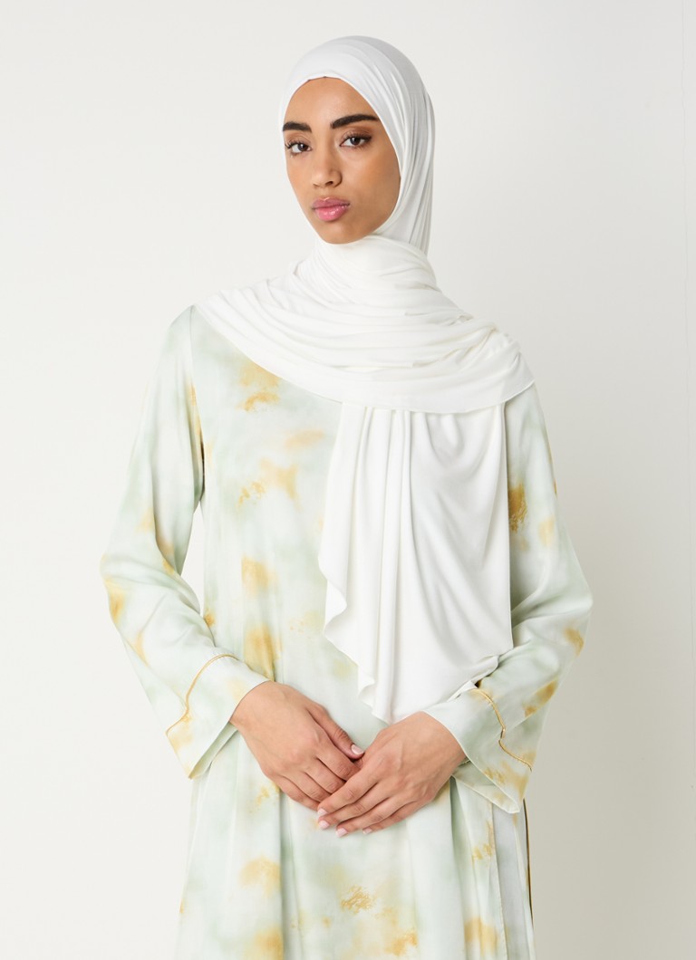 LES Atelier Dames Bamboo Jersey hoofddoek 180 x 82 cm in de kleur Wit, maat: ONE SIZE