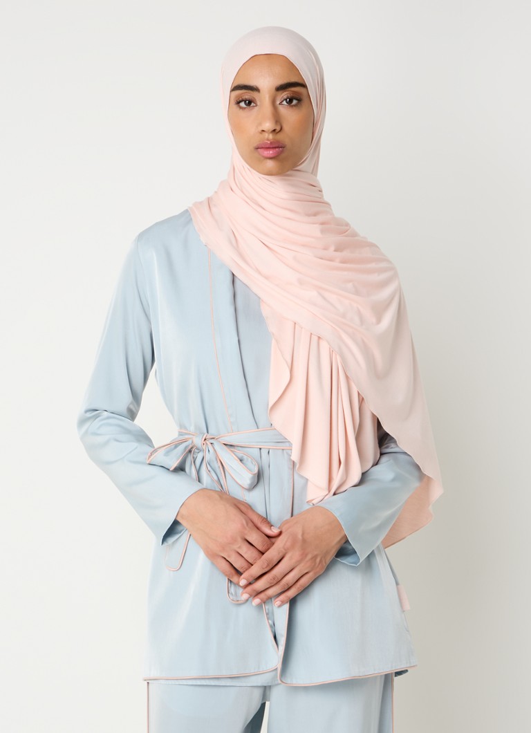 LES Atelier Dames Bamboo Jersey hoofddoek 180 x 82 cm in de kleur Lichtroze, maat: ONE SIZE