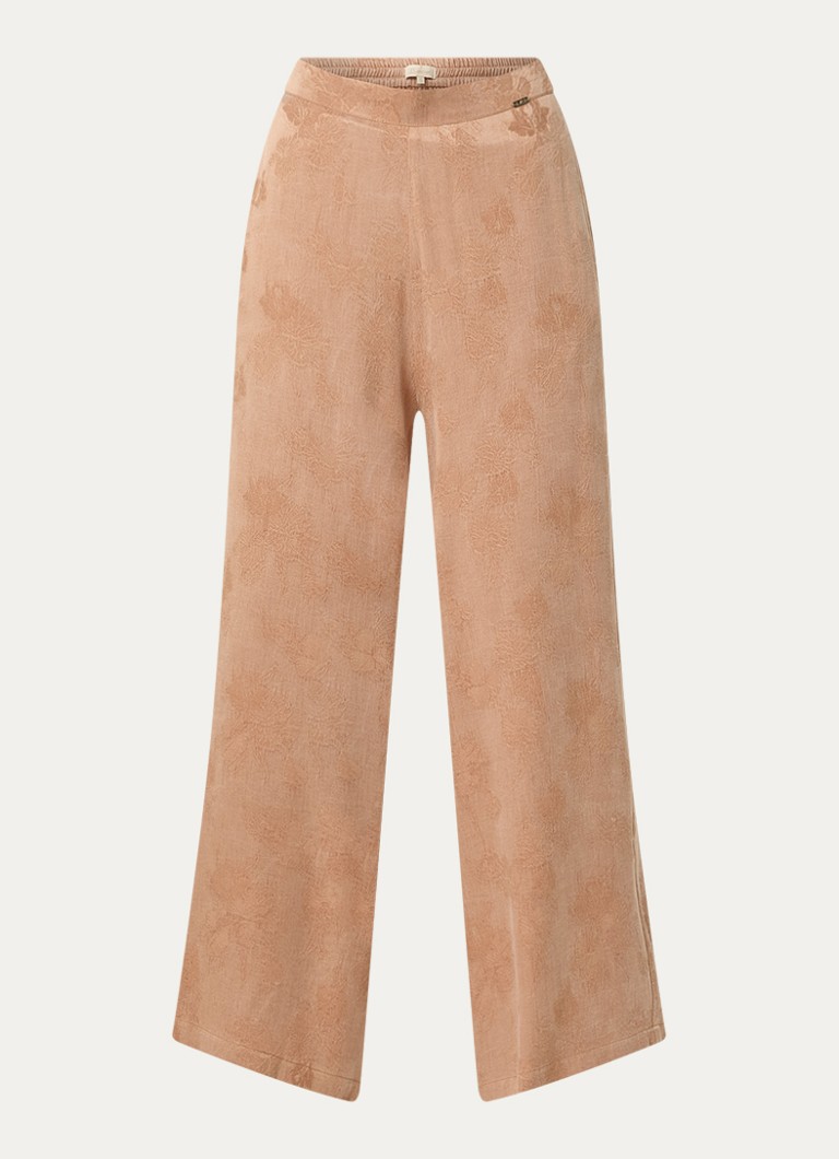 LES Atelier Dames Raihan high waist loose fit pantalon met print in de kleur Oranjerood, maat: l