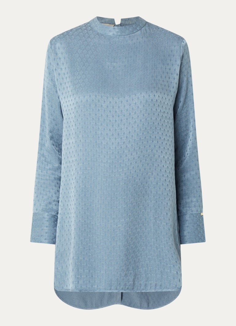 LES Atelier Dames Hana tuniek met structuur in de kleur Staalblauw, maat: M