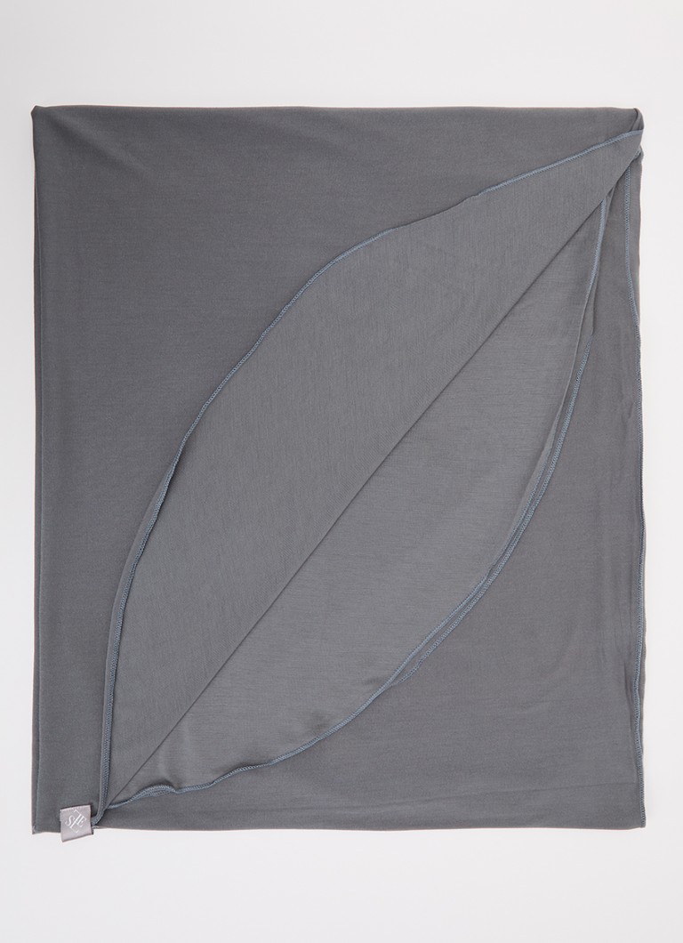 LES Atelier Dames Hoofddoek van jersey 180 x 80 cm in de kleur Grijs, maat: one size