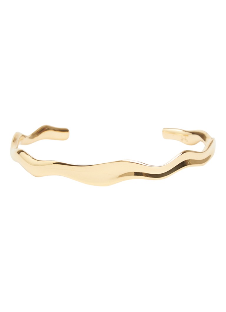 Mockberg Dames Wavy bangle verguld in de kleur Goud, maat: ns