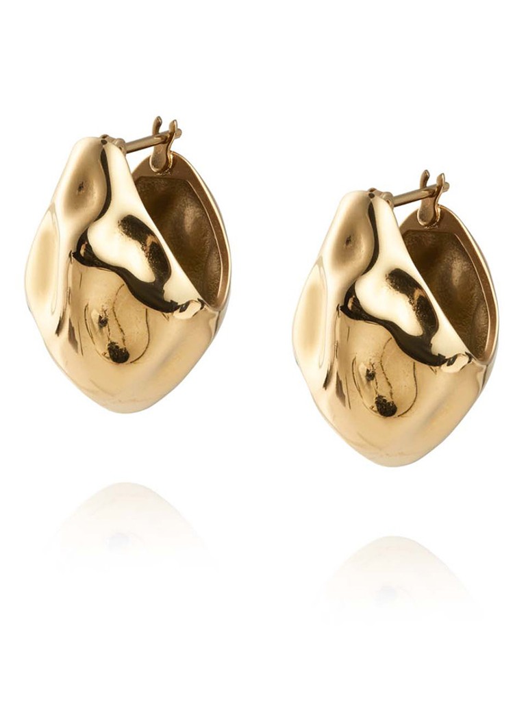 Mockberg Dames Wavy Bolded Drop oorringen MB0171 in de kleur Goud, maat: ns