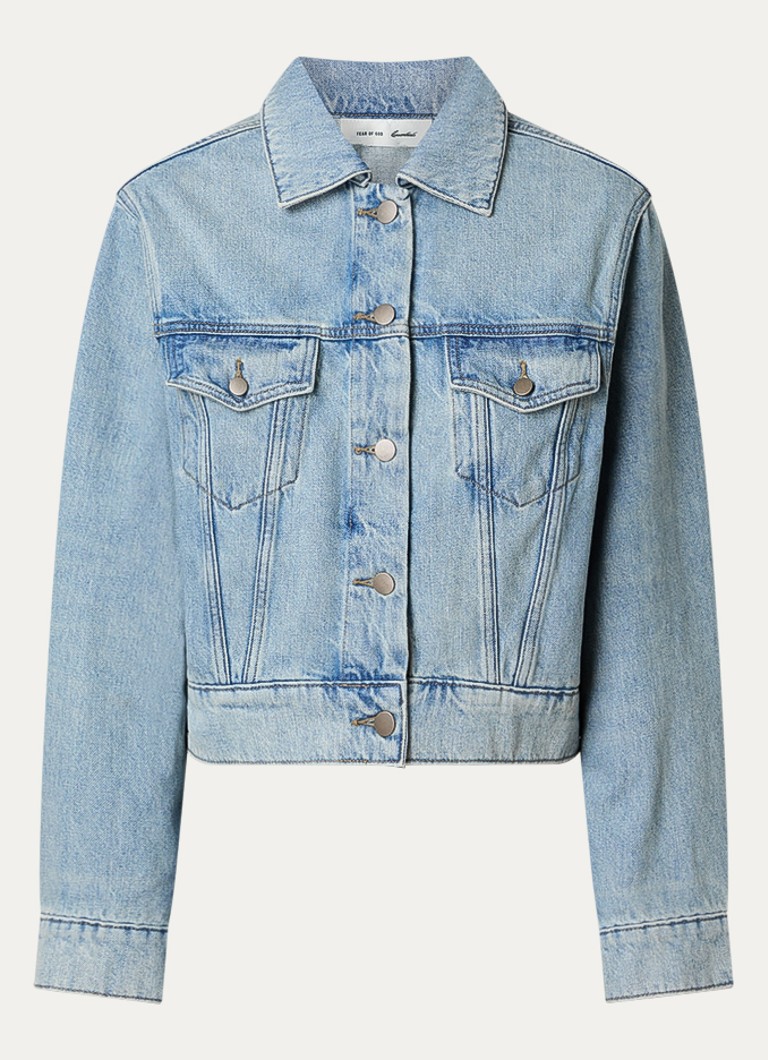 Fear of God Essentials Dames Spijkerjas met steekzakken in de kleur Indigo, maat: S