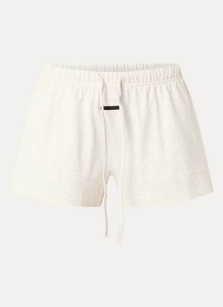 Fear of God Essentials Dames High waist loose fit korte broek met logo in de kleur Lichtgrijs, maat: XS