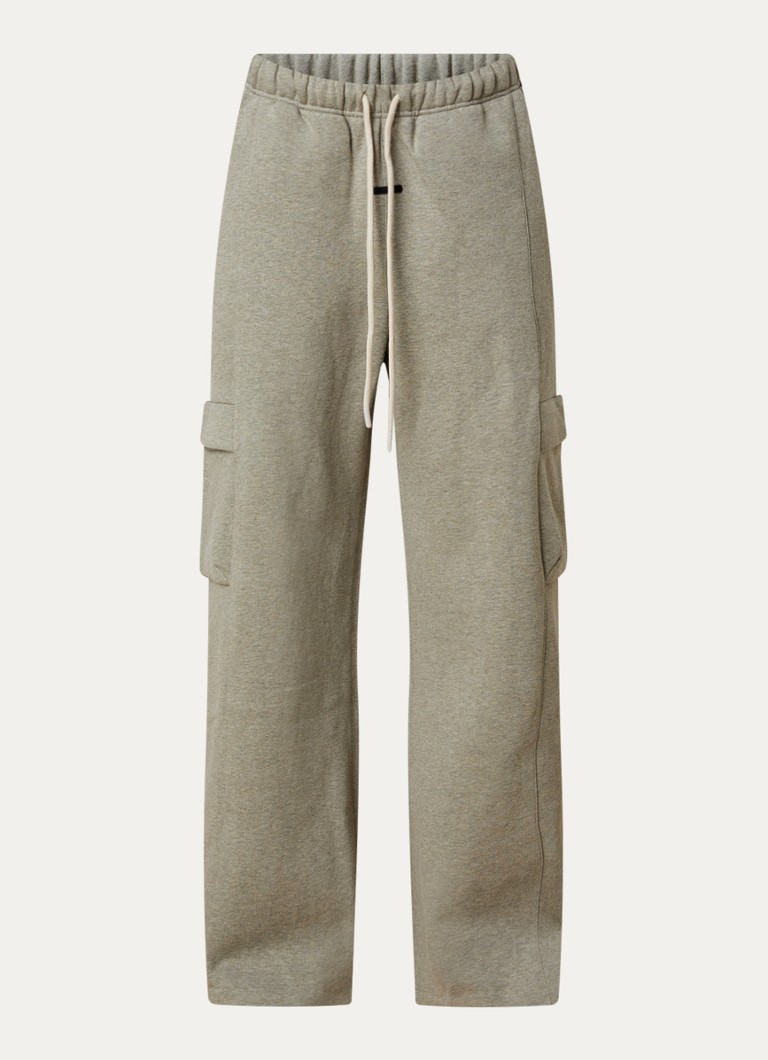 Fear of God Essentials Dames High waist wide fit joggingsbroek met steekzakken in de kleur Lichtgrijs, maat: S