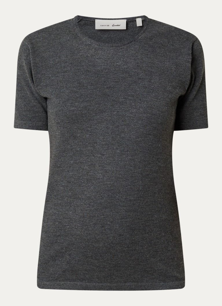 Fear of God Essentials Dames T-shirt met ronde hals in de kleur Donkergrijs, maat: XS