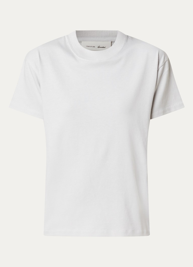 Fear of God Essentials Dames T-shirt met backprint in de kleur Lichtgrijs, maat: XS