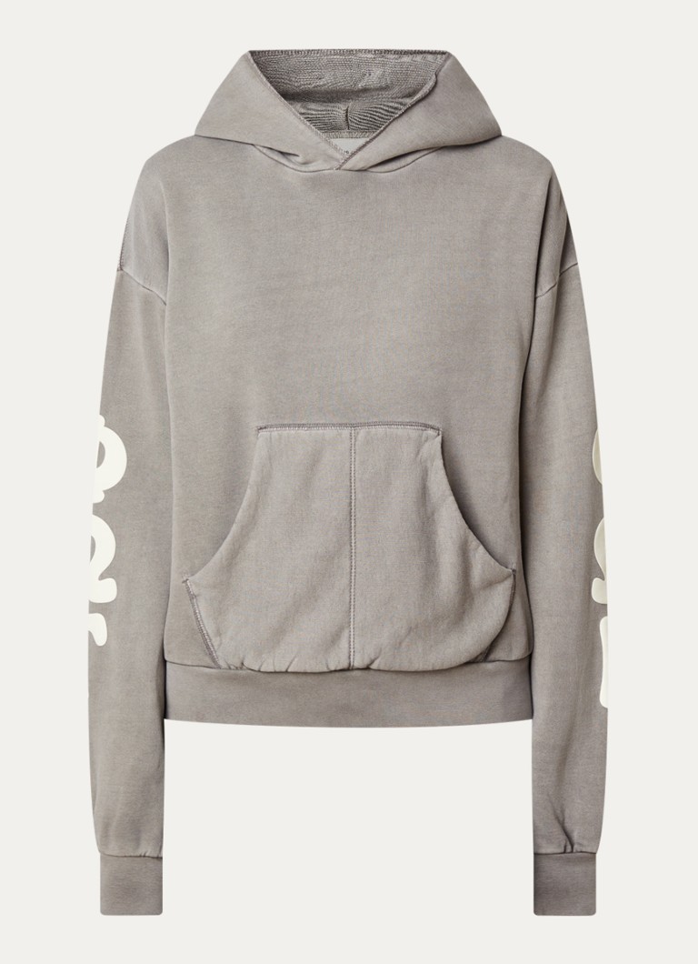 Fear of God Essentials Dames Hoodie met front- en backprint in de kleur Lichtgrijs, maat: S