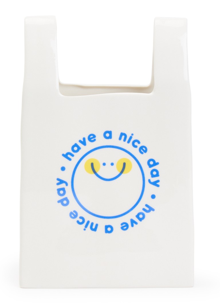 Fluid Market Plastic Bag vaas 25 cm Wit - Deal