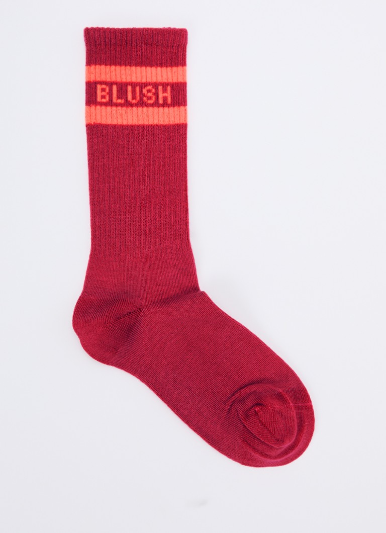Petit Blush Meisjes Sport sokken in katoenblend met logo in de kleur Rood, maat: 146-152