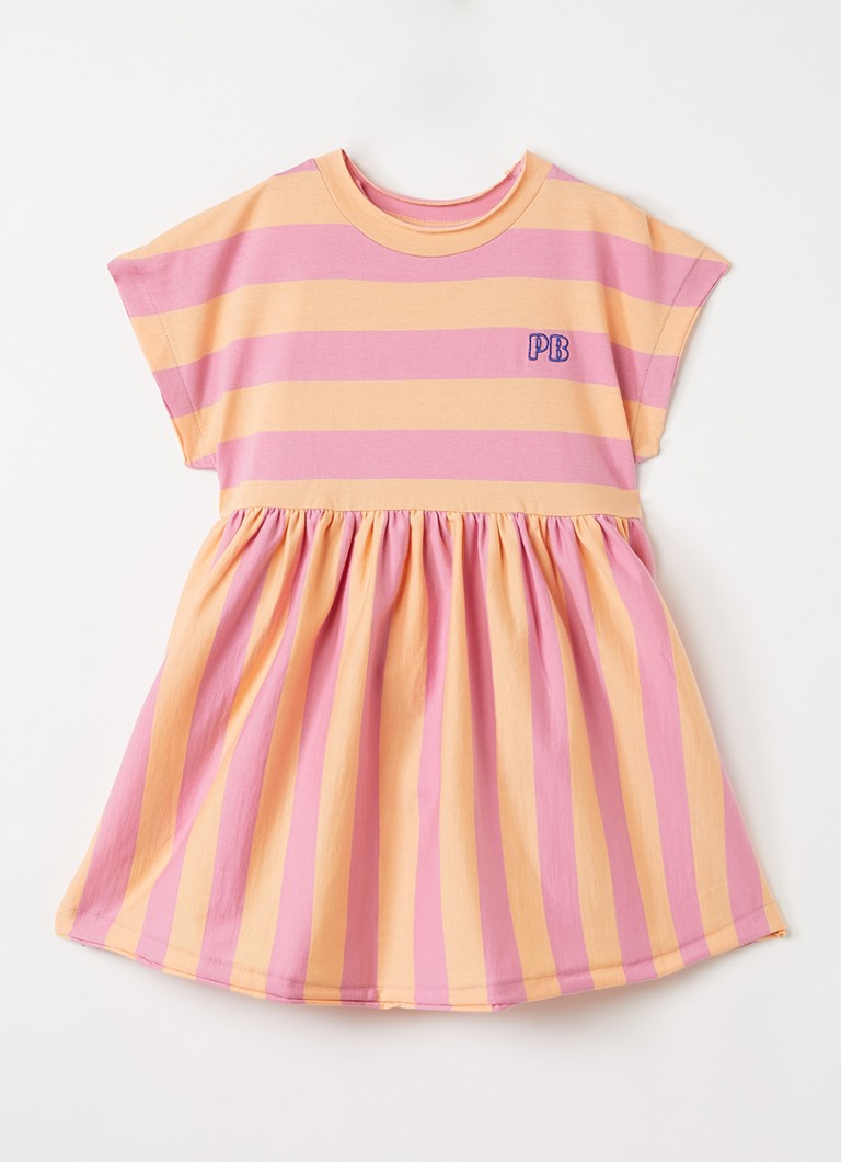 Petit Blush Meisjes Jurk met streepprint in de kleur Roze, maat: 3Y=98