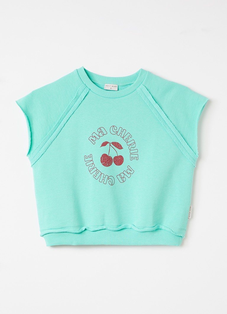 Petit Blush Meisjes Ma Cherie T-shirt met print in de kleur Mint, maat: 6Y=116