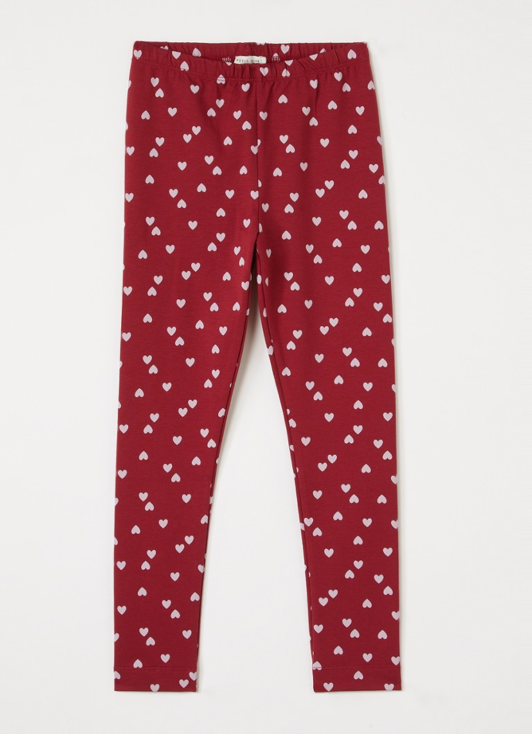 Petit Blush Meisjes Lola skinny fit legging met print in de kleur Cranberryrood, maat: 6Y=116