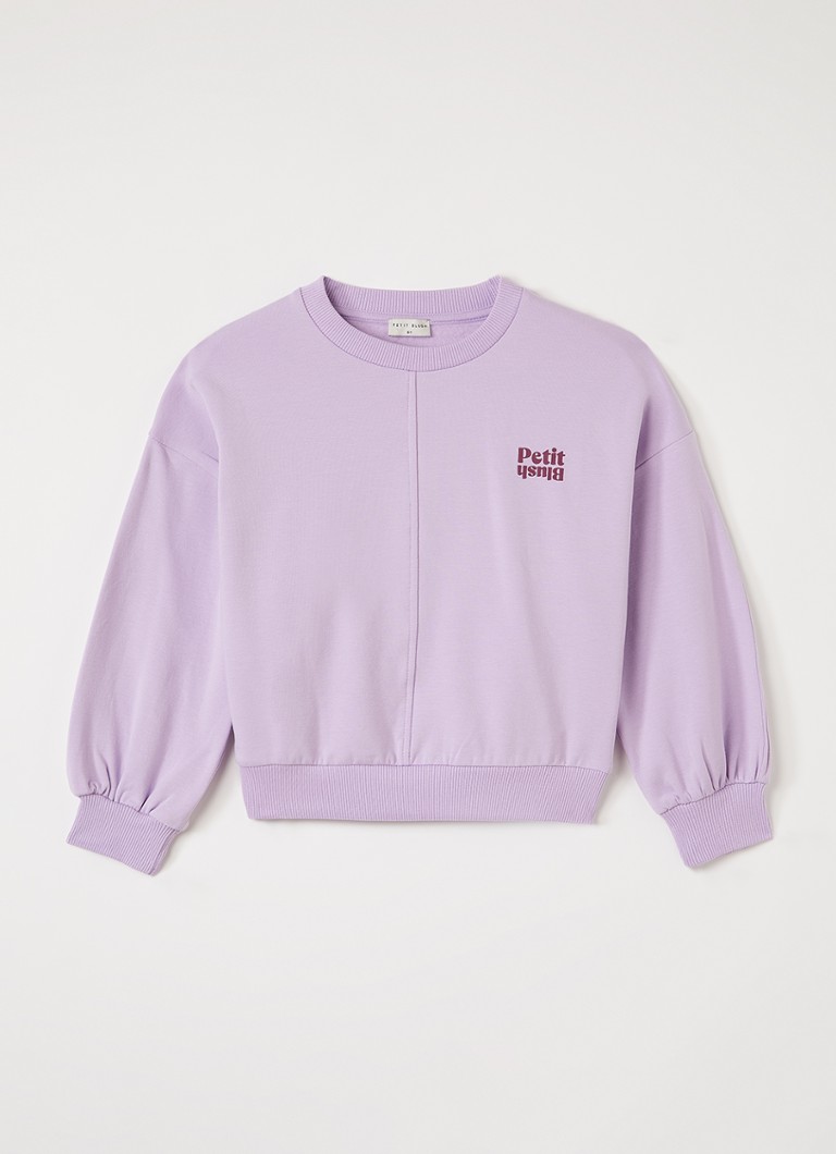 Petit Blush Meisjes Luca sweater met logo in de kleur Lila, maat: 4Y=104