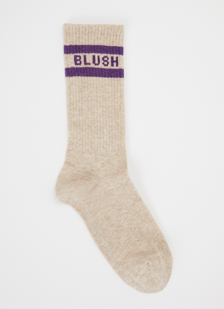 Petit Blush Meisjes Sportsokken met logo in de kleur Donkerbeige, maat: 146-152