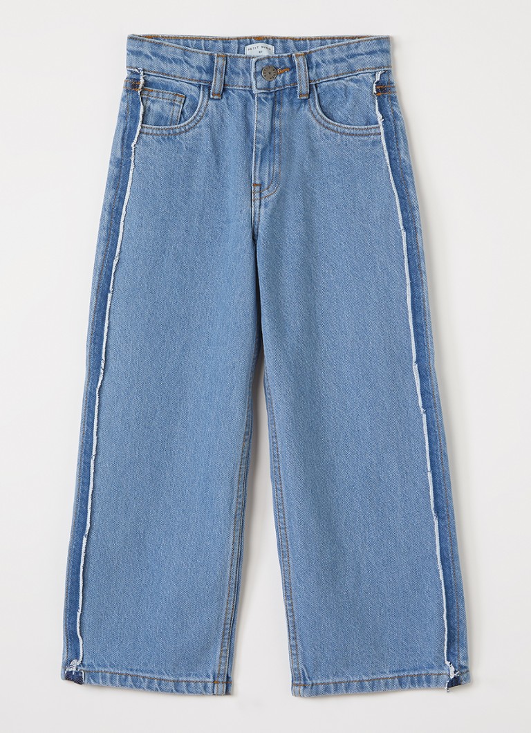 Petit Blush Meisjes Wide leg jeans met siernaad in de kleur Indigo, maat: 8Y=128