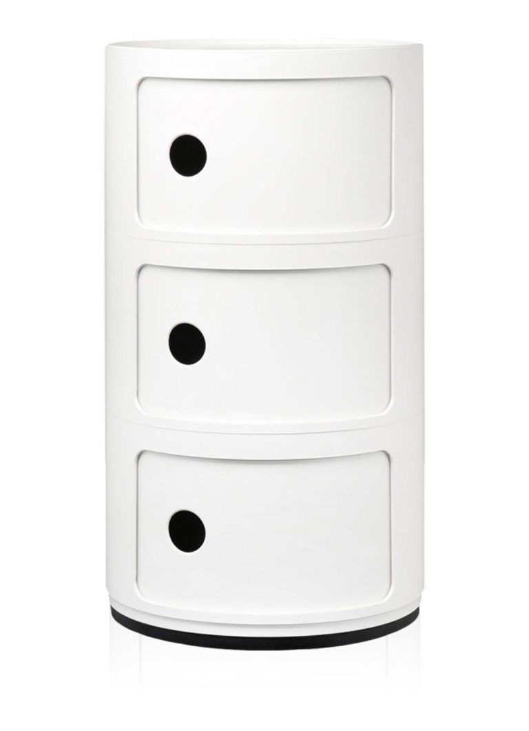 Kartell Componibili kast nachtkastje large (3 comp.) Ø32 cm Wit - Deal
