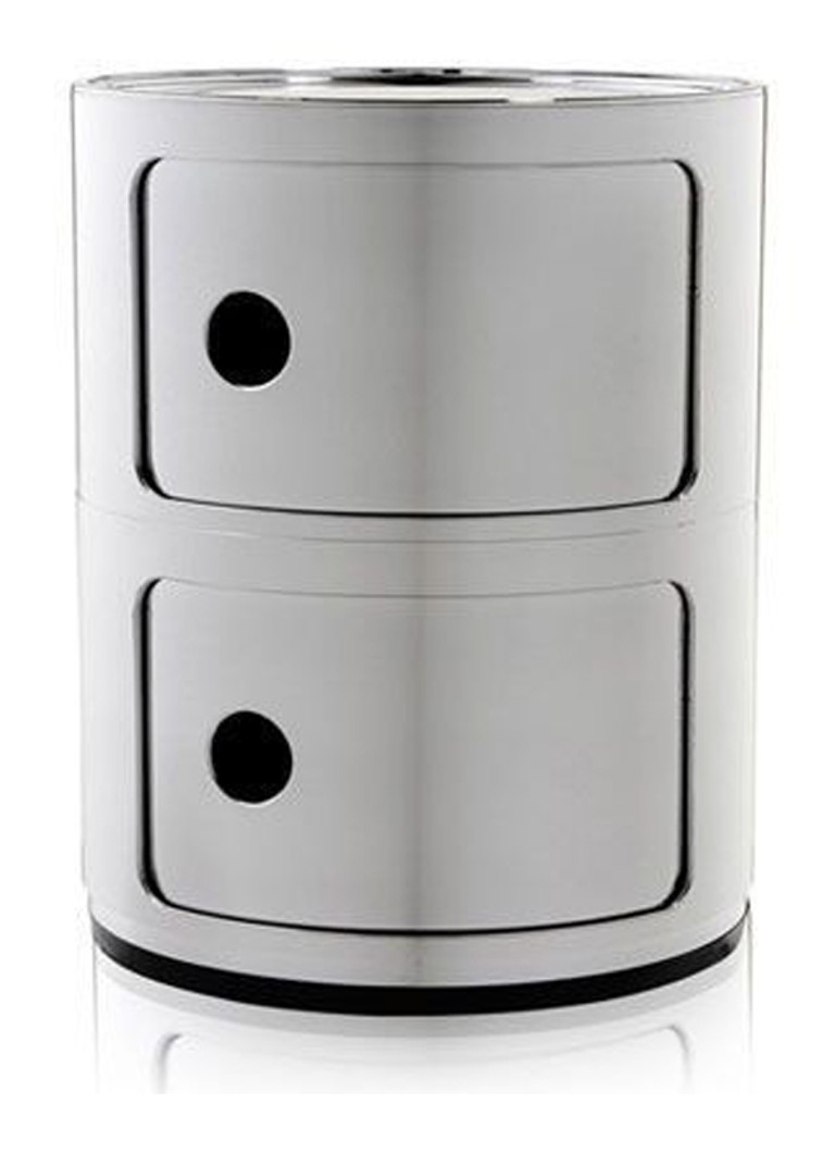 Kartell Componibili kast nachtkast metallic (2 comp.) Ø32 cm Zilver - Deal