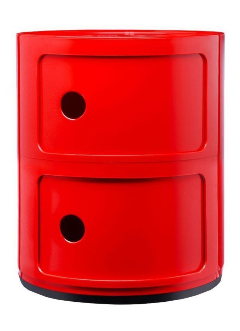 Kartell Componibili kast nachtkastje medium (2 comp.) Ø32 cm Rood - Deal