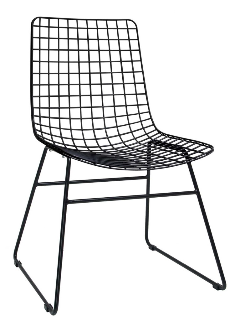 HKliving Wire stoel zwart Zwart