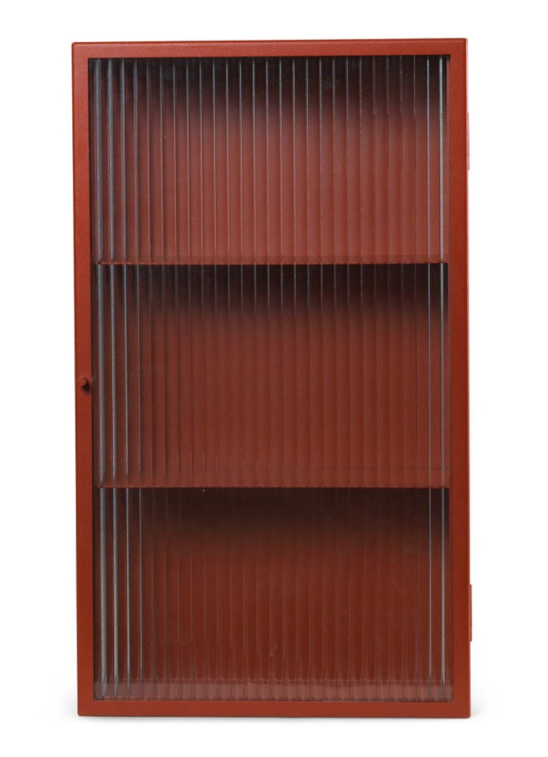 Ferm LIVING Haze wandkast reeded glas Rood