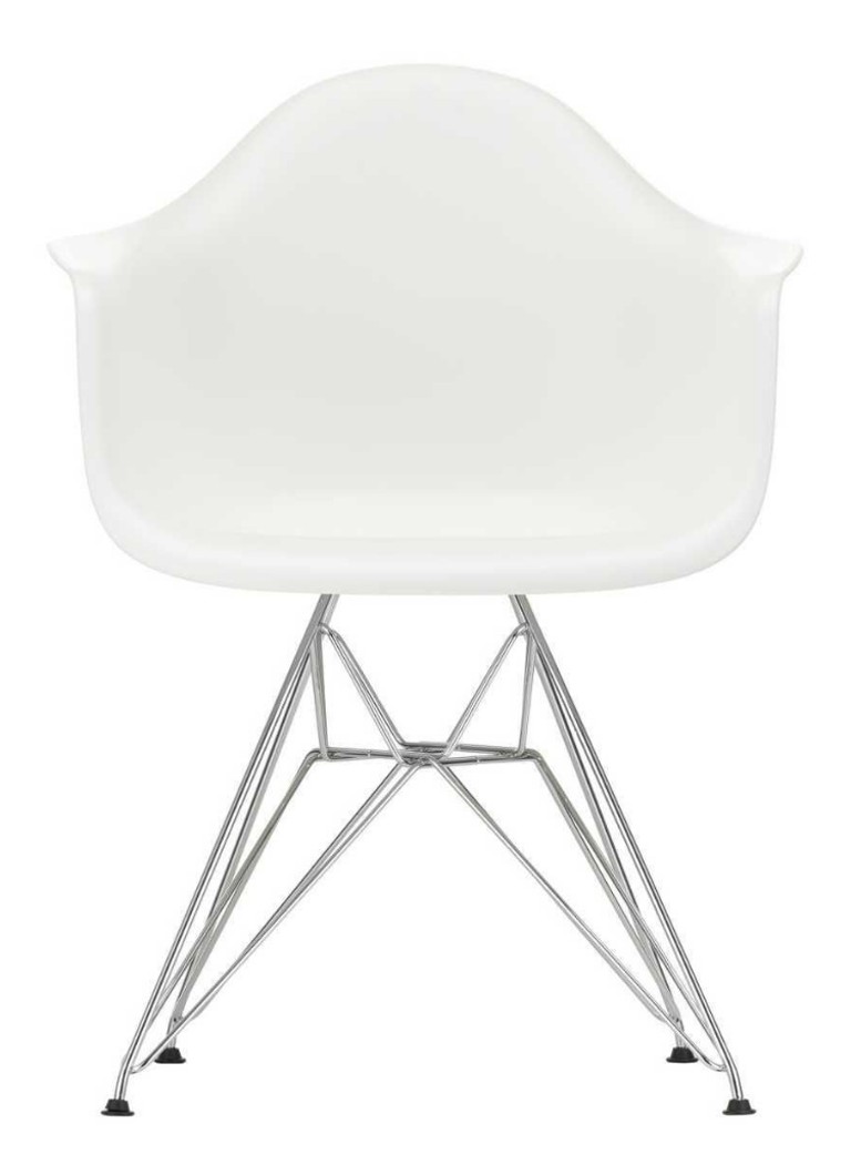 Vitra Eames DAR stoel verchroomd onderstel Wit - Deal