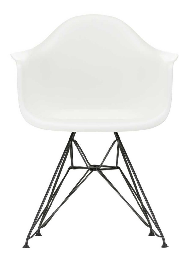 Vitra Eames DAR stoel zwart gepoedercoat onderstel Wit