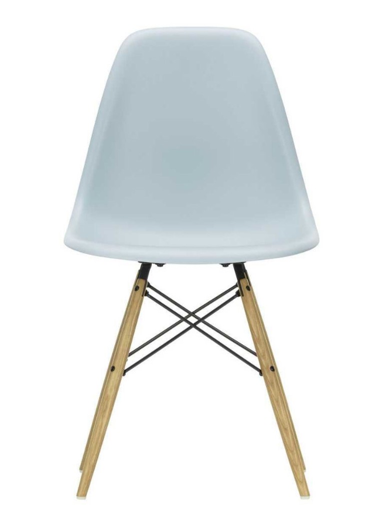 Vitra Eames DSW stoel geelachtig esdoorn onderstel Grijs