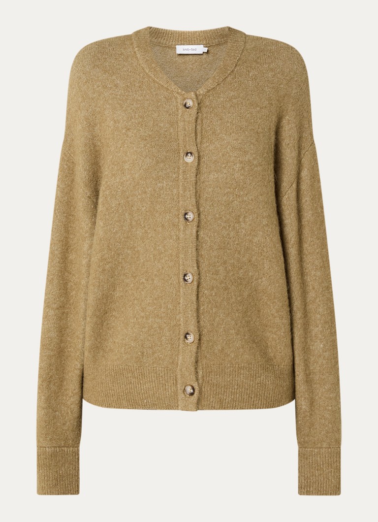 Knit-ted Dames Britney grofgebreid vest met ronde hals in de kleur Camel, maat: s