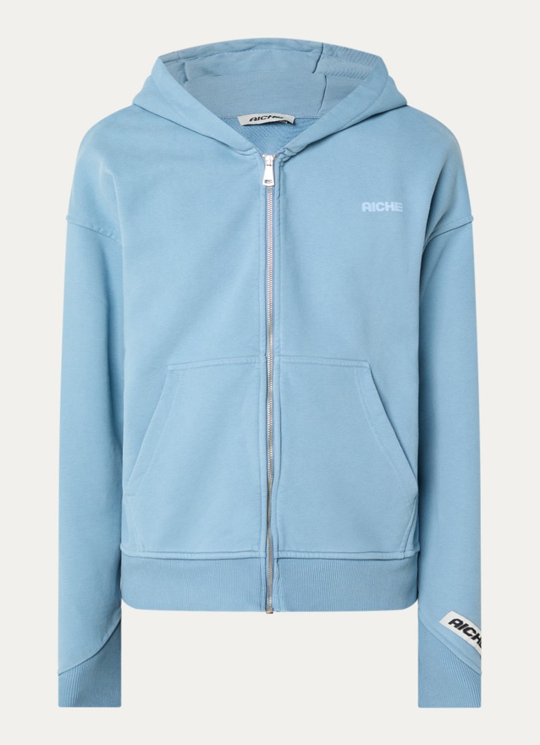 Aiche Heren Sweatvest met logo in de kleur Lichtblauw, maat: L