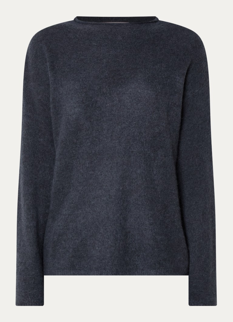 MSCH Copenhagen Dames MSCHViloh grofgebreide pullover in alpaca wolblend in de kleur Blauw, maat: S/M