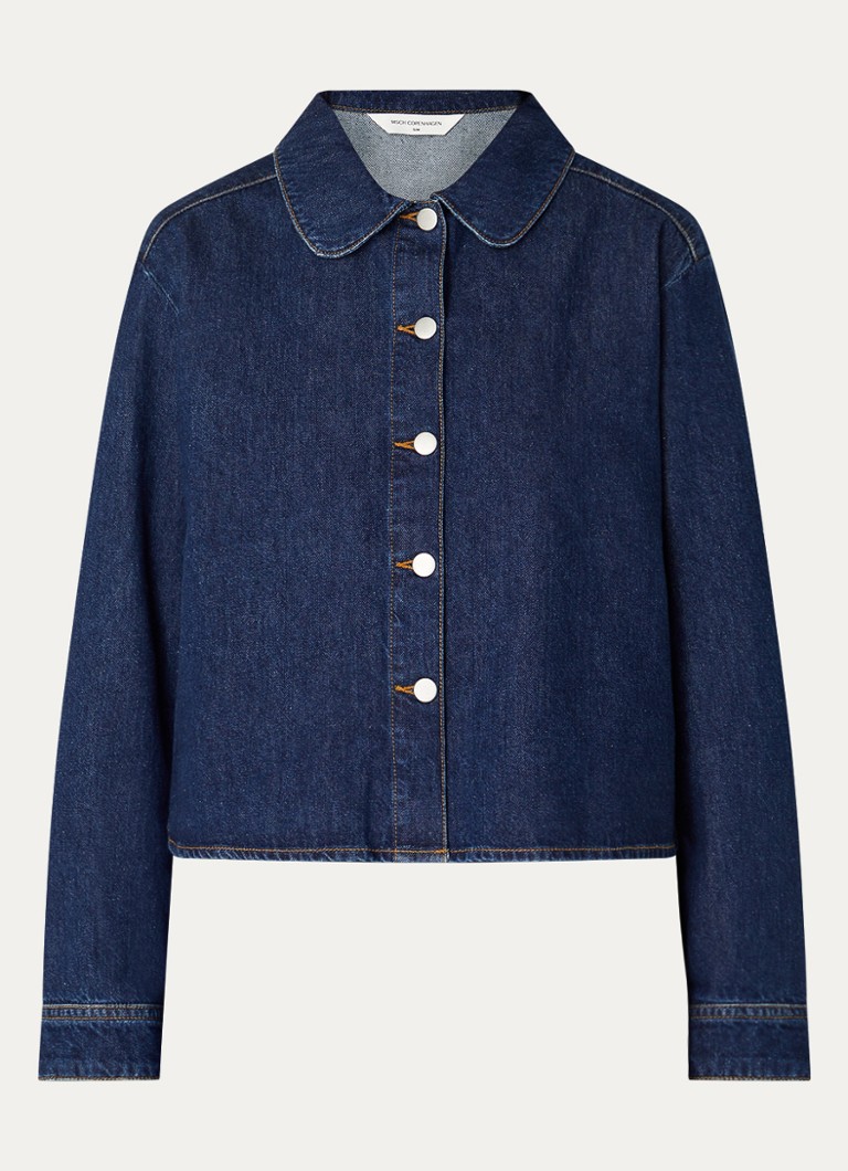 MSCH Copenhagen Dames MSCHAdna blouse van denim in de kleur Indigo, maat: S/M