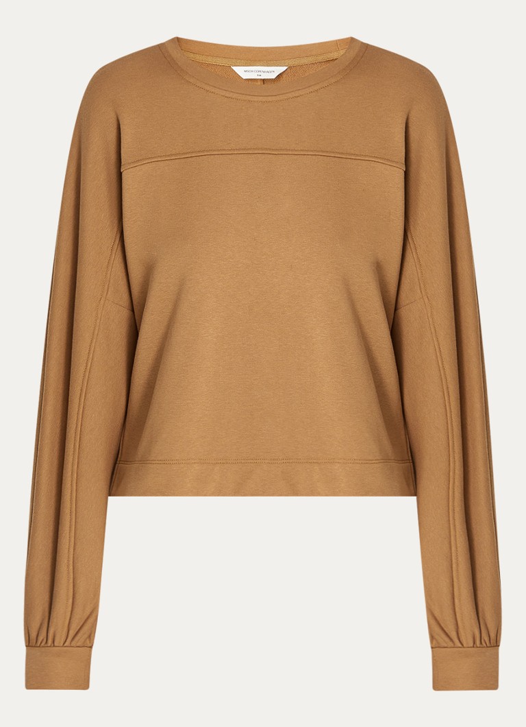 MSCH Copenhagen Dames Mschbriena sweater met siernaad in de kleur Cognac, maat: S/M