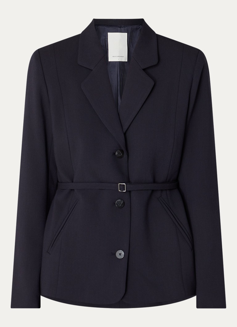 MSCH Copenhagen Dames Mschfreylia blazer met paspelzakken en ceintuur in de kleur Blauw, maat: XL