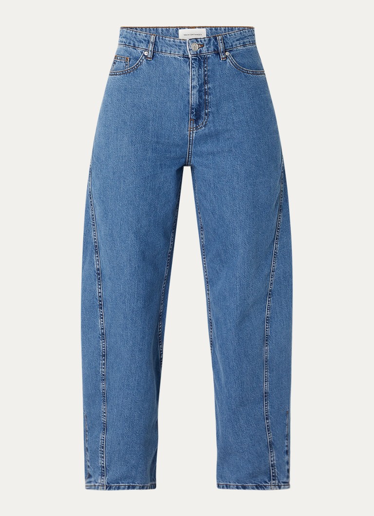 MSCH Copenhagen Dames MSCHKobane high waist tapered jeans in medium wassing in de kleur Indigo, maat: XS