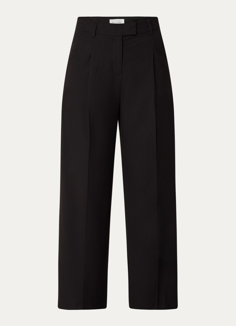 MSCH Copenhagen Dames MSCHMachella high waist wide fit pantalon met steekzakken in de kleur Zwart, maat: XS