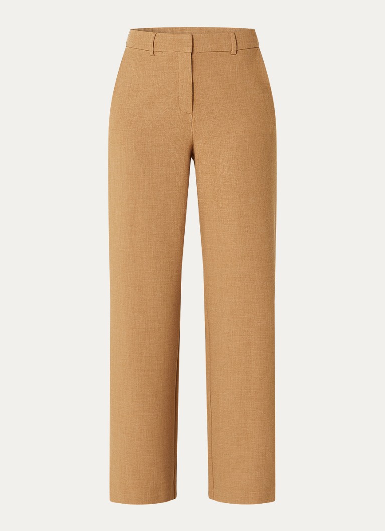 MSCH Copenhagen Dames MSCHMacy Michelle high waist straight fit pantalon met steekzakken in de kleur Camel, maat: XL