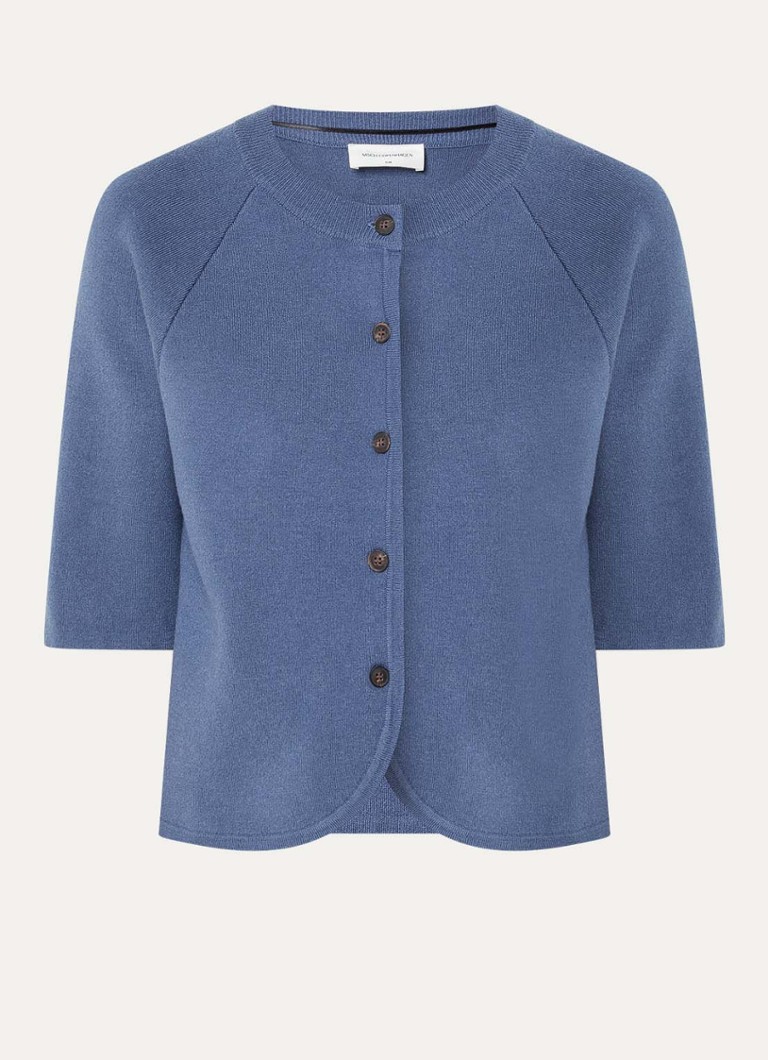MSCH Copenhagen Dames MSCHAubree fijngebreid vest met ronde hals in de kleur Blauw, maat: XS/S
