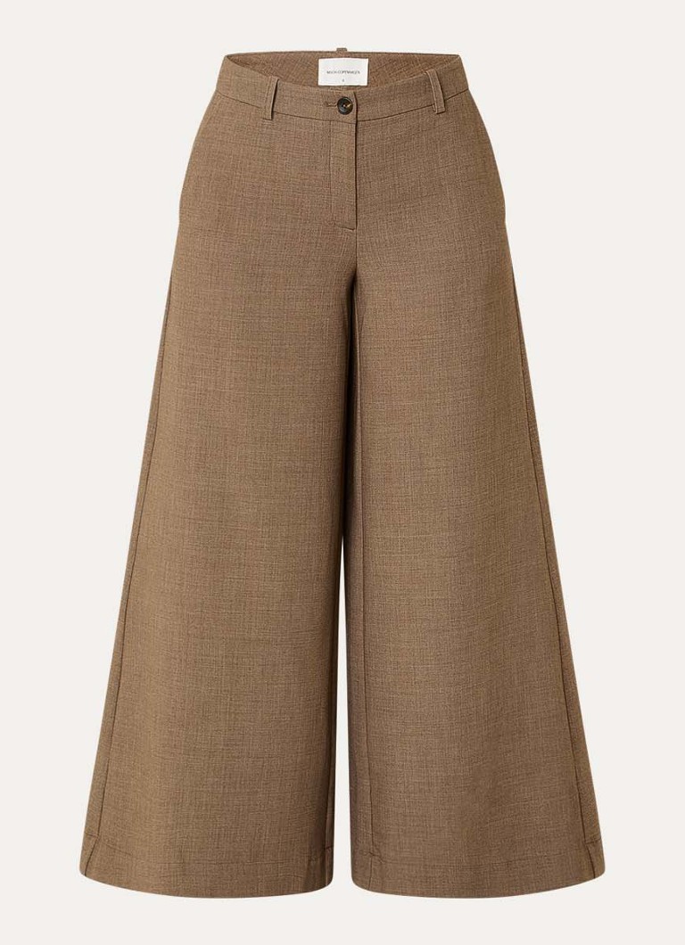MSCH Copenhagen Dames MSCHDarina high waist wide fit pantalon met steekzakken in de kleur Bruin, maat: M