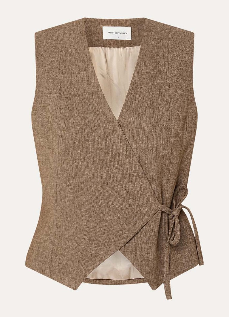 MSCH Copenhagen Dames MSCHDarina gilet met gestikt detail in de kleur Zand, maat: XL
