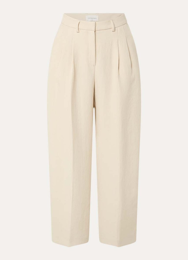 MSCH Copenhagen Dames MSCHEsteriane high waist tapered fit pantalon met steekzakken in de kleur Beige, maat: S