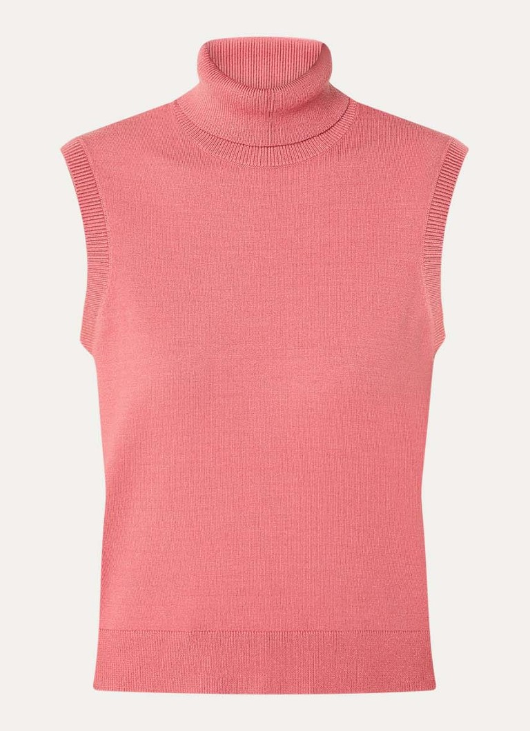 MSCH Copenhagen Dames MSCHIsabis fijngebreide top met col in de kleur Zalmroze, maat: L/XL
