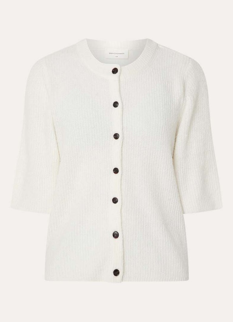 MSCH Copenhagen Dames MSCHjinie grofgebreid vest in alpaca wolblend in de kleur Wit, maat: S/M