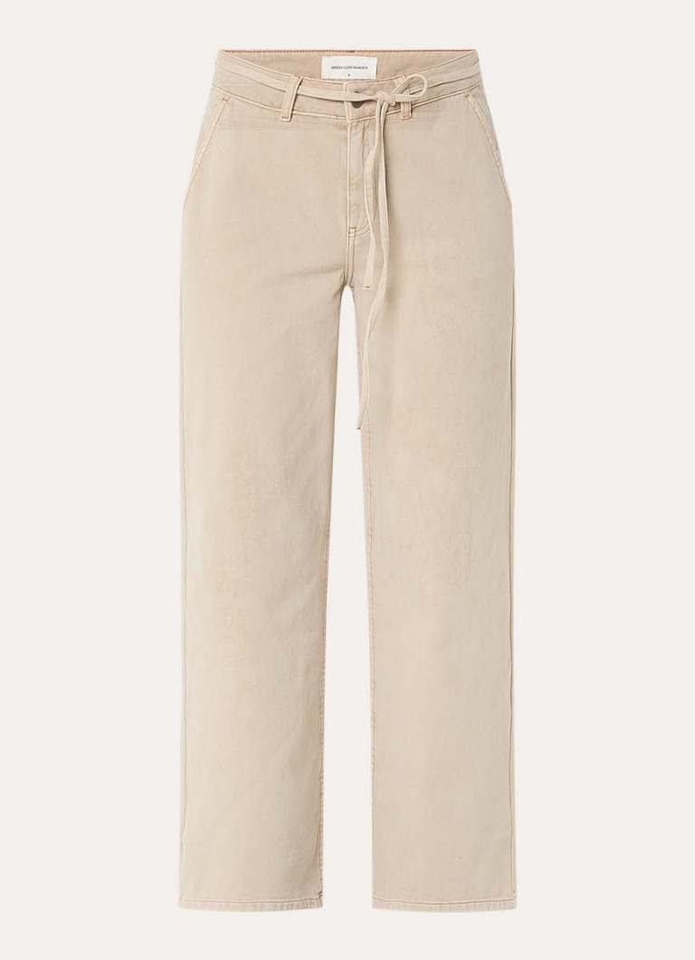 MSCH Copenhagen Dames MSCHLio high waist regular fit jeans met gekleurde wassing in de kleur Beige, maat: M