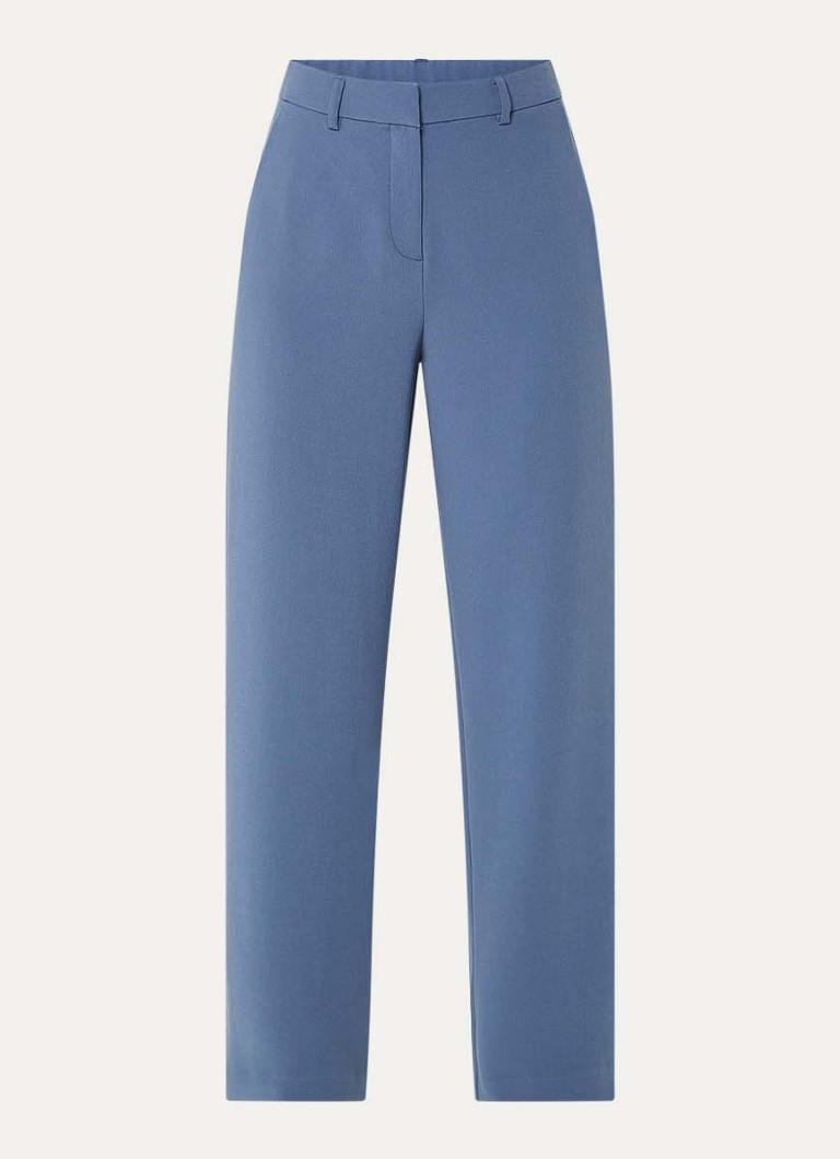 MSCH Copenhagen Dames MSCHMacy high waist wide fit pantalon met steekzakken in de kleur Staalblauw, maat: XS