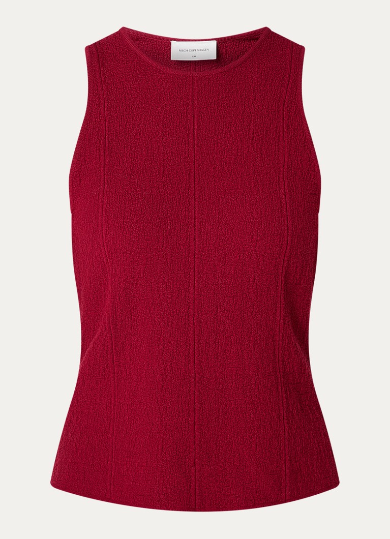 MSCH Copenhagen Dames MSCHCharlitta grofgebreide tanktop in de kleur Donkerrood, maat: M/L