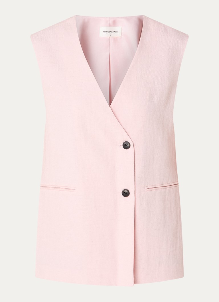 MSCH Copenhagen Dames MSCHFranciska gilet in linnenblend in de kleur Lichtroze, maat: XS
