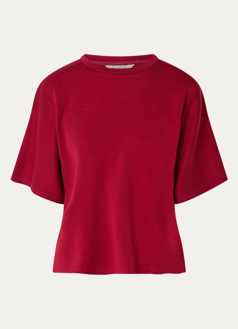 MSCH Copenhagen Dames MSCHMaelee T-shirt met siernaad in de kleur Donkerrood, maat: S/M